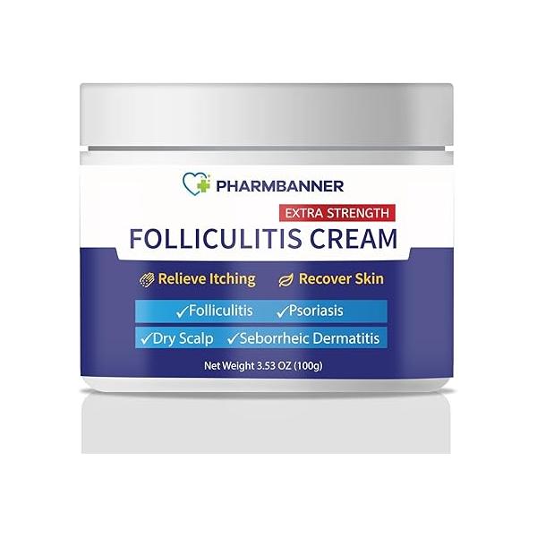 Folliculitis Treatment Cream - Herbal Formula for Scalp, Face & Body Soothes Itchy Skin Moisturizing Barrier Repair 100g