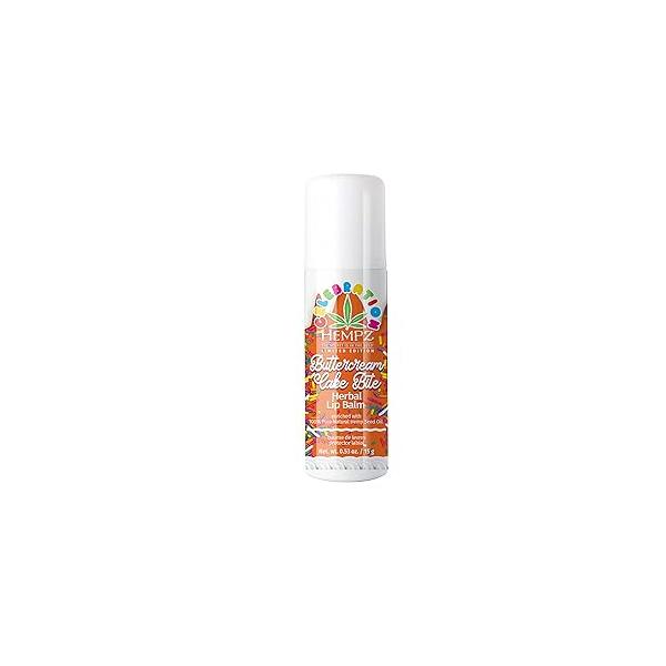 HEMPZ Natural Lip Balm - Buttercream Cake Hemp Seed Oil, Shea Butter, Coconut & Avocado Oil with Vanilla, Sugarcane, Sweet Almond Moisturizing Care Hydrating Repair 0.5 oz Stick