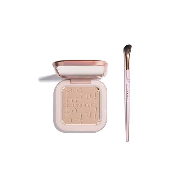 Powder Contour Palette, Matte Finish, Brown Color Family, 0.17 Ounce, Unisex, Compact, Not Water Resistant, Face Makeup, Milk Tea Grey, All Skin Tones