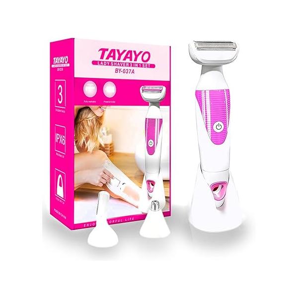 Womens Electric Shaver for Legs Travel：3 in 1 Bikini Trimmer Women - Pro Portable Personal Shavers Ladies Waterproof Wet Dry Razor Rechargeable