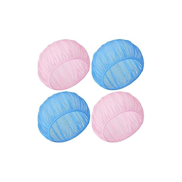Chuarry 4 Pcs Mesh Sleep Bonnet for Sleeping Night Curly Hair Nets Caps Women(White, Pink, Light Blue, Black)