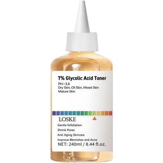 7% Glycolic Acid Toner, Exfoliating & Hydrating Facial Toner for Smooth Skin, Gentle pH-Balanced Formula Pore Minimizing, and Uneven Skin Tone