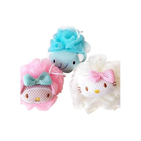 Loofah Sponge,3 Pack Shower Sponge,Mesh Brush Luffa Body Scrubber Gift for 2-14 Year Old Boy and Girl,Bath Toy Kid,Baby Essential Skin Care, Soft Bathing Accessories