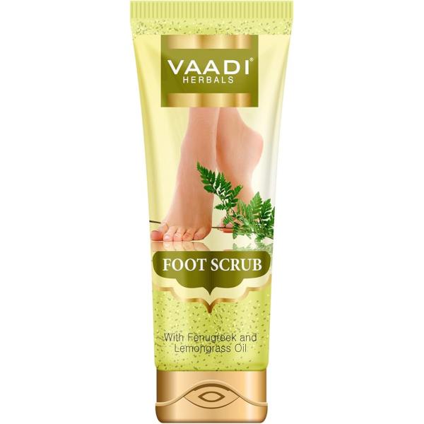 Vaadi Herbals Foot Scrub Exfoliator Cream Natural, Anti-Fungal Callus Remover And Therapeutic Fast Absorbing Makes Your Feet Super Soft 110 Grams