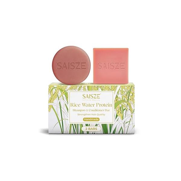 Rice Water Shampoo Bar and Conditioner Set for Hair Soft Strengthening, 2 Bars