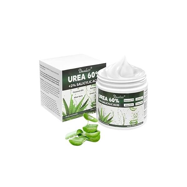 Urea Cream 60% with 2% Salicylic Acid - Unscented 60 Percent Maximum Strength for Dry, Cracked Heels, Hands, Knees, and Elbows. Dead Skin Remover & Callus Repair Treatment 6.35 oz
