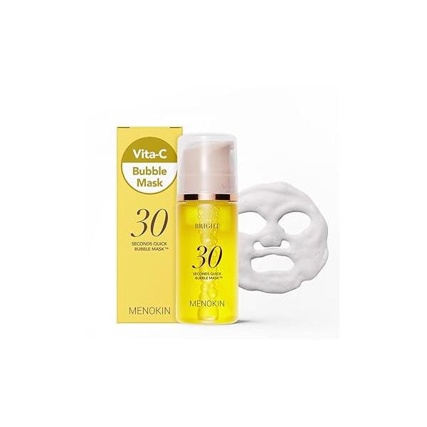 MENOKIN 30 Seconds Quick Bubble Mask [LIFT] - [Collagen] & Niacinamide in Micro-bubbles for Anti Aging, Boost Elasticity, Fine Lines, Korean Glass Skin Care Essential, 70 Uses, 3.21 fl.oz