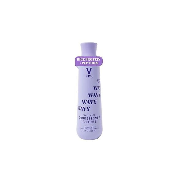 V&Co. Beauty Wavy Hair Nourishing Conditioner with Peptide Technology, 12 oz, Sulfate Free for Hair, Gentle, Color Safe