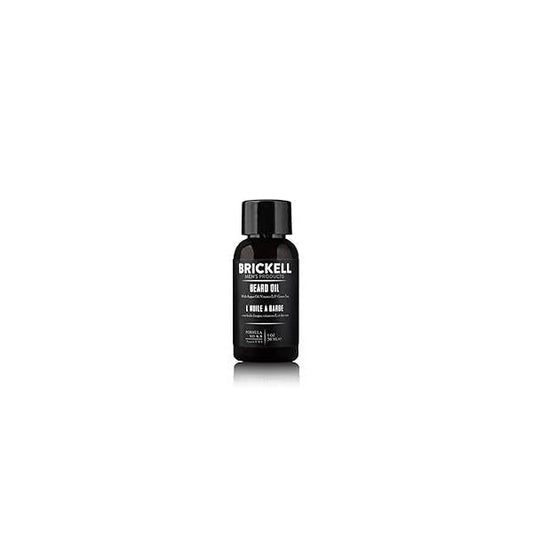 Brickell Men's Beard Oil for Men, Natural and Organic Argan Jojoba to Strengthen Soften Hair, 1 Ounce, Scented