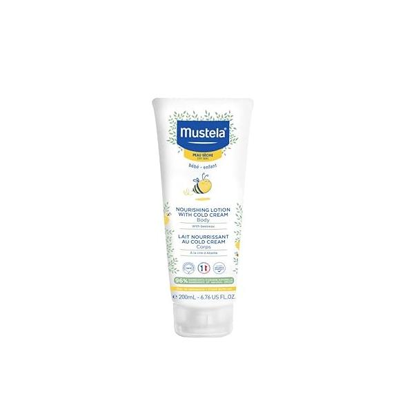 Mustela Baby Nourishing Lotion - Daily Body for Dry Skin - with Natural Avocado, Cold Cream & Beeswax 6.76 fl. oz. Packaging may vary