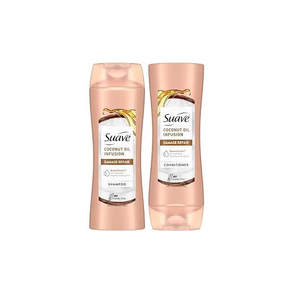 Suave Coconut Oil Infusion Shampoo and Conditioner Set, Damage Control Hydrating & for Damaged Dry Hair, 12.6 Oz Ea (2 Piece Set)