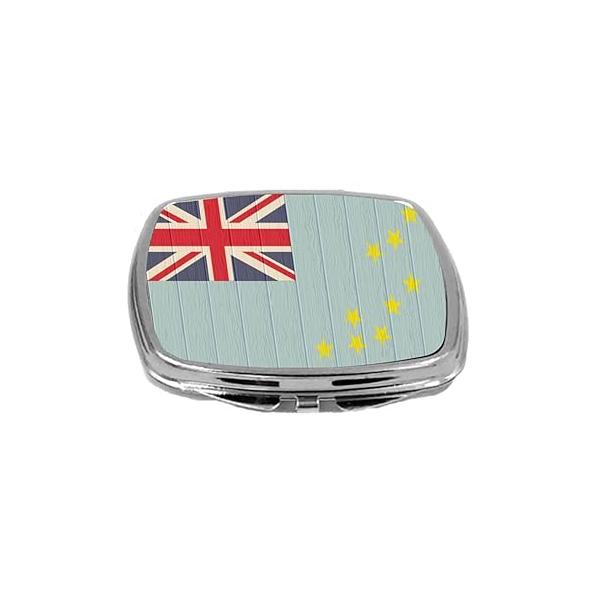 Compact Mirror on Distressed Wood Design, Yemen Flag, 3 Ounce