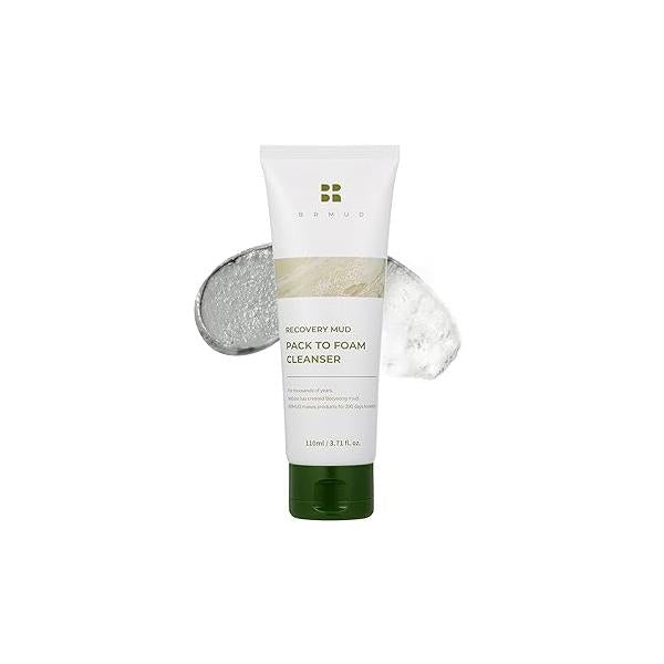 Recovery Mud Pack to Foam Facial Cleanser for Sebum Control and Makeup Cleansing 110ml (3.72 fl.oz.) - 2-in-1 Foaming Pore Reduction, Hydrating Tightening