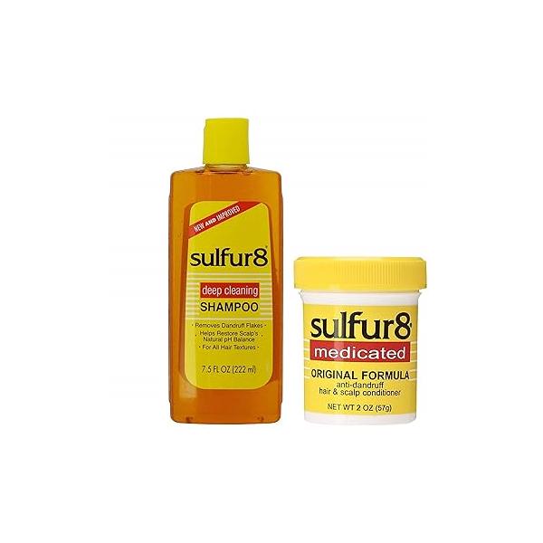 Sulfur8 Anti-Dandruff Hair & Scalp Care Shampoo 7.5oz + Conditioner 2oz Duo