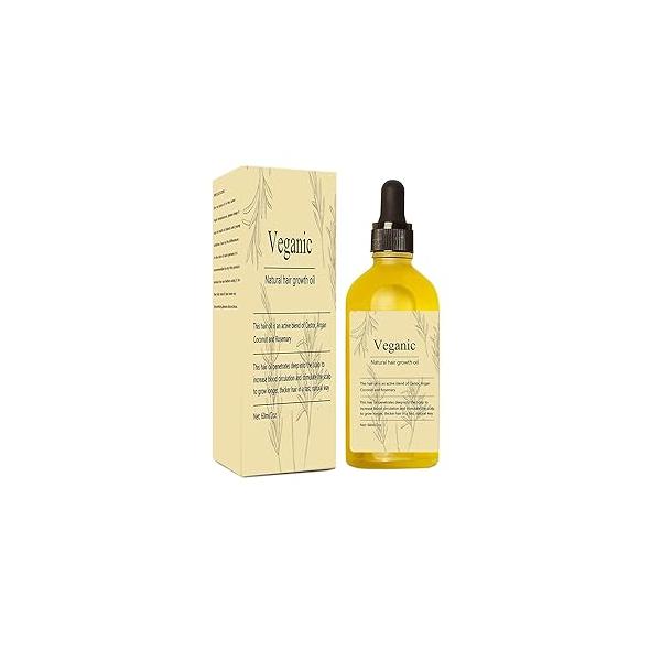 Veganic Natural Hair Growth Oil, 2 PCS hair growth oil Rosemary Oil for Organic,Vegan Dry Damaged and