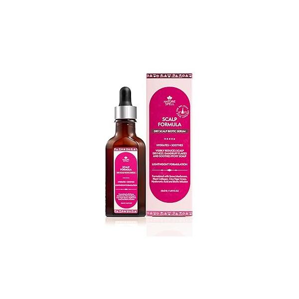 Nature Spell Scalp Serum for Dry & Itchy Scalp, Hair Infused with Hyaluronic Acid Snow Mushroom,1.69 Fl Oz