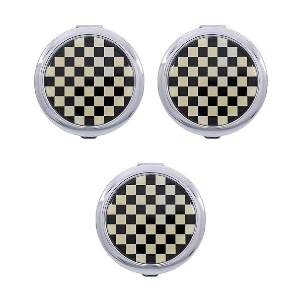 Stephanie Imports Set of 3 Double Sided Magnifying Round Compact Mirrors with Printed Insert (Gatsby Floral Headband)