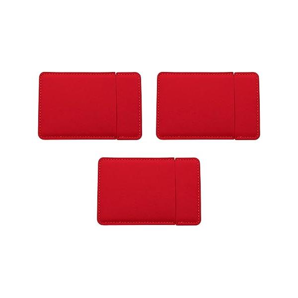 Set of 3 Ultra Slim Compact Shatterproof Stainless Steel Mirrors with Faux Leather Sleeve (Brown)