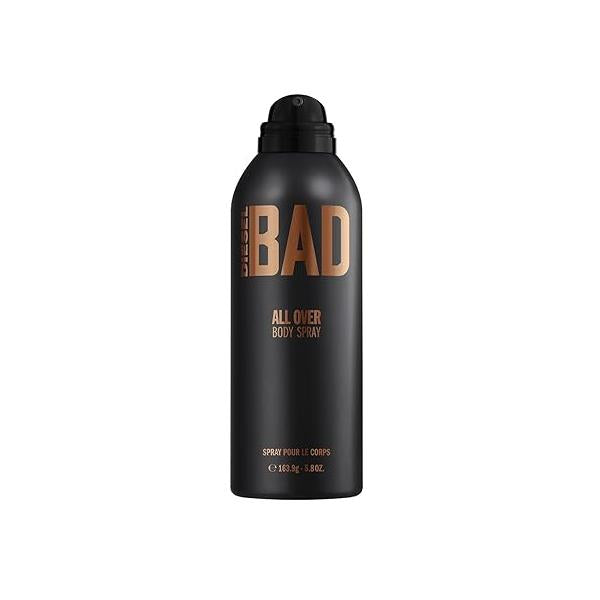 Diesel Bad Deodorizing Body Spray for Men, Seductive, Fresh, Masculine and Sexy Scent, Notes of Bergamot, Tobacco Caviar Accord