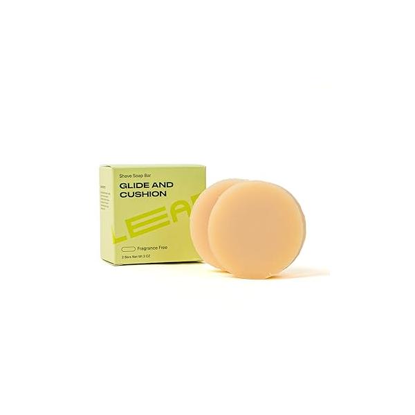 Leaf Shave | Soap Bar 2-Pack, Unscented - All-Natural, Fragrance-Free for Shaving Women & Men, 1.5 oz