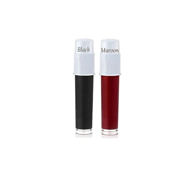 Liquid Kumkum Sindoor Pack of 2X5g Skin-friendly Bindi Tattoos Waterproof Bodyart Body Paint Temporory DIY Tattooing (Brown-Maroon)