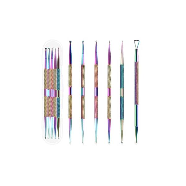 Dotting Tools,4 Pcs Professional Ball End Nail Art Tools Brushes Design Stailess Steel Pen Tool Kit Rhinestone Picker Pottery Polymer Clay