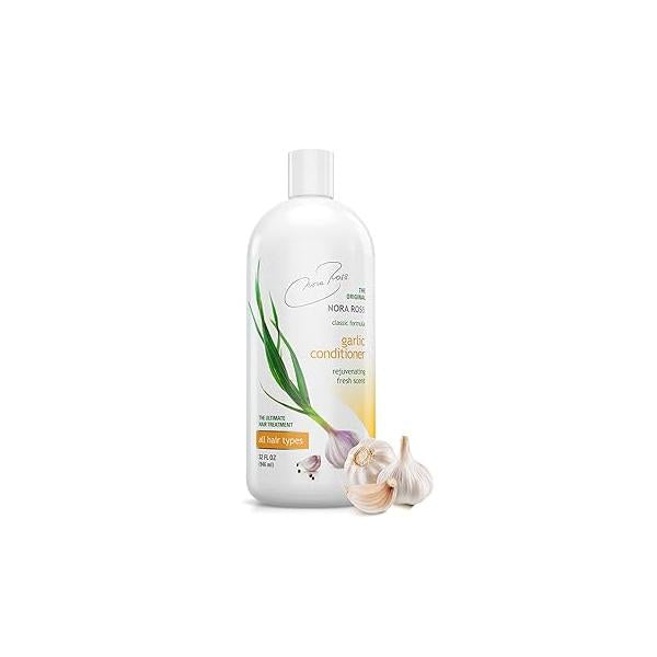 Nora Ross Classic Garlic Shampoo - Thickening and Hair Growth for Men Women with Normal to Dry, Thinning All Natural Anti-Dandruff Scalp Cleanser Formula Rosemary 32oz