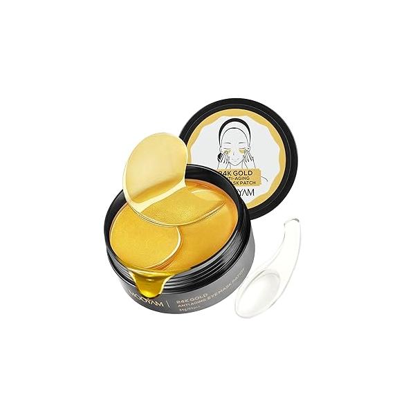 IREV 24k Gold Eye Treatment Mask 60PCS Under Patch Cooling Pads for Brightening Repairing and Refreshing Your Skin Mask, Beauty Care(gold)