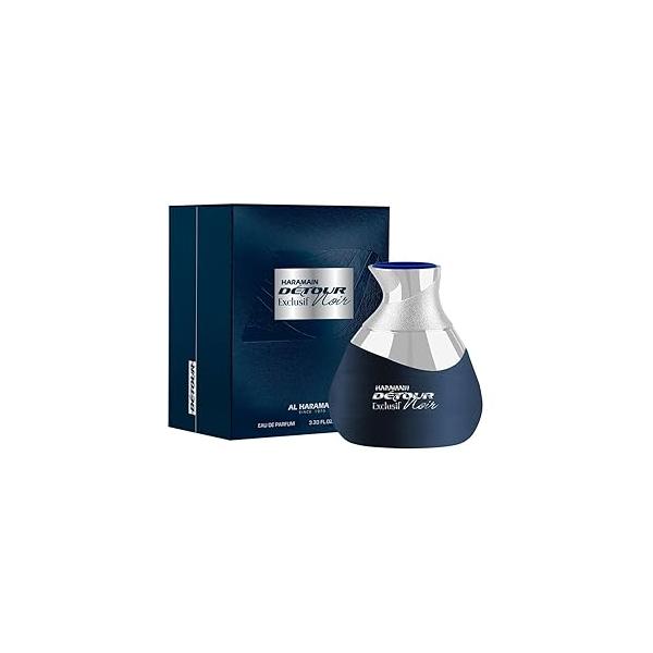 Al Haramain Detour Noir Exclusif for Unisex - Arabian Perfume Women and Men Long Lasting Amber Floral Fragrance Arabic Cologne Eau de Parfum 3.33 oz EDP Spray