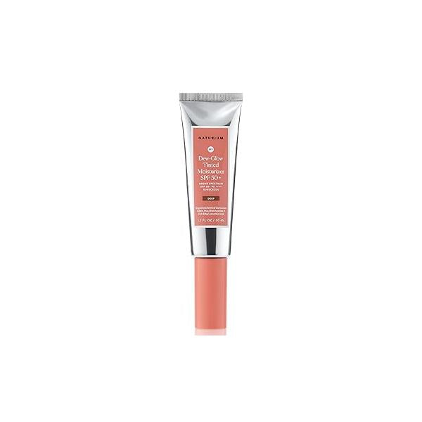 Naturium Dew-Glow Tinted Moisturizer SPF 50+ Light, Daily Moisturizing Sunscreen & Face Primer with Tint, Skin Protector Dewy Finish, 1.7 oz