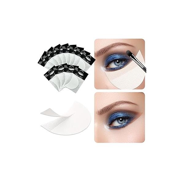 TailaiMei 120 Pcs Eyeshadow Shields, Stencil for Prevent Makeup Residue, Lint Free Gel Pad Eyeliner, Eyelash Extensions and Lip