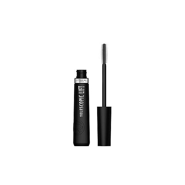 L'Oreal Paris Telescopic Lift Mascara, Lengthening and Volumizing Eye Makeup, Lash with Up to 36HR Wear, Washable, Blackest Black, 0.33 Fl Oz