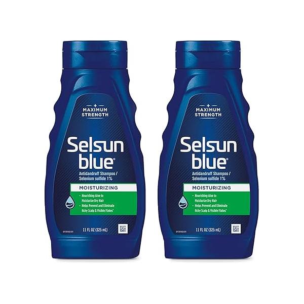 Selsun Blue Moisturizing Antidandruff Shampoo, Maximum Strength Scalp Treatment With Selenium Sulfide, 11 fl. oz.