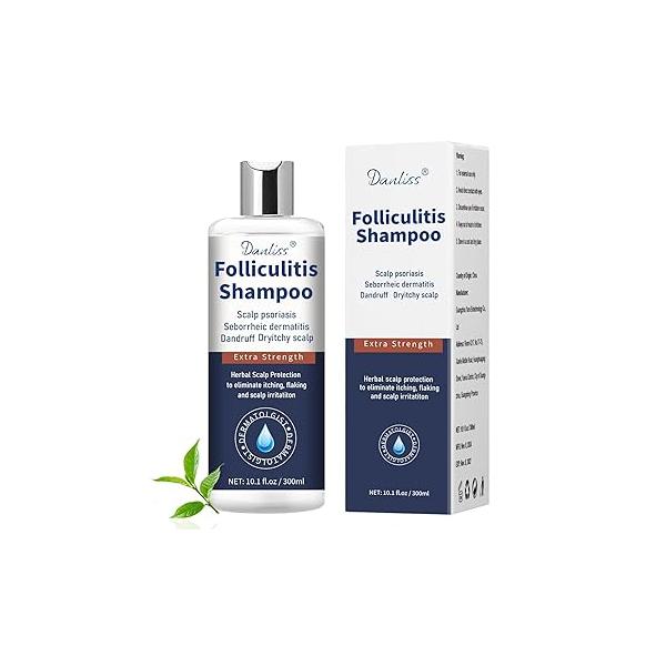 Sulfate Free - Anti Fungal Folliculitis Treatment Shampoo With Formula for Prone to Folliculitis,Seborrheic Dermatitis,For Normal Oily Scalp Relieves Itchy & Dry Scalp, Dandruff 10.1 Oz