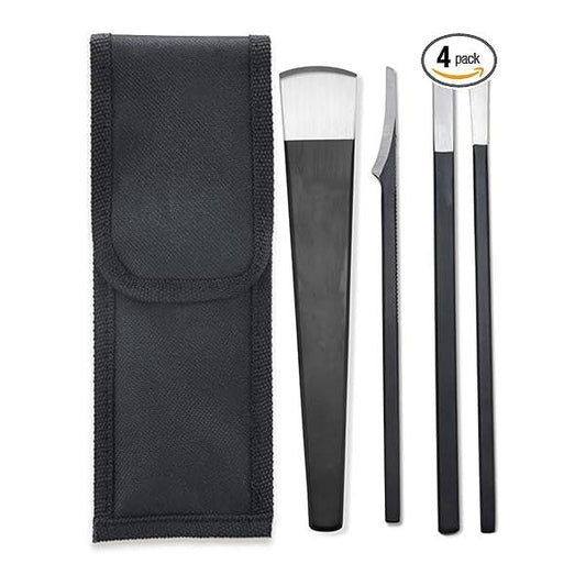 4PCS Pedicure Knife Set, Ingrown Toenail Removal Kit, Callus Shaver Tools, Professional Foot Scraper, for Dead Skin (6.3in)