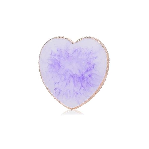 Resin Nail Art Palette Mixing Polish Color Plate Golden Edge Holder Display Board Heart Shape Cosmetic Tools