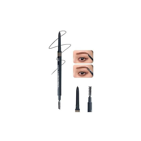 Go Ho Waterproof Taupe Eyebrow Pen with Brush,Dual-sided Fine Pencil,Natural-Looking,Long Lasting,Draws Tiny Brow Hairs and Fills in Sparse Ultra-Fine Pen,01