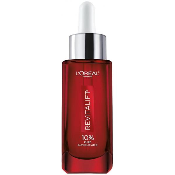 L'Oreal Paris Revitalift 10% Pure Glycolic Acid Face Serum, Visibly Evens Tone & Reduce Wrinkles, Fragrance Free 1.0 fl oz (30ml)