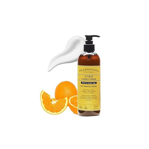 Pharmacopia Citrus Conditioner - Natural Scalp Moisturizer, Vegan & Cruelty-Free Hair Care with Shea Butter, Aloe Vera, Jojoba Oil, and Olive Leaf Extract for Dry Treatment Detangling, 16 oz