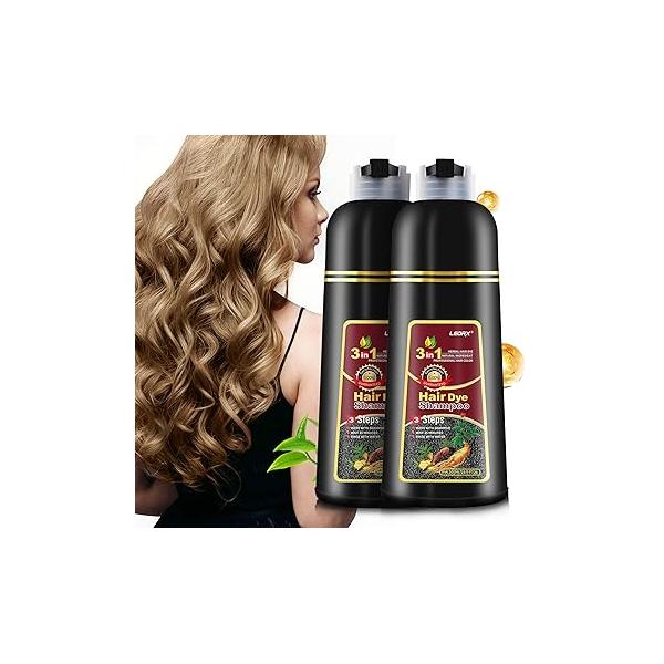 Hair Dye shampoo, Leorx 3 In 1 Brown Color Shampoo For Refresh Instant Herbal Coloring Women&Men - Tintes Para El Cabello Profesional