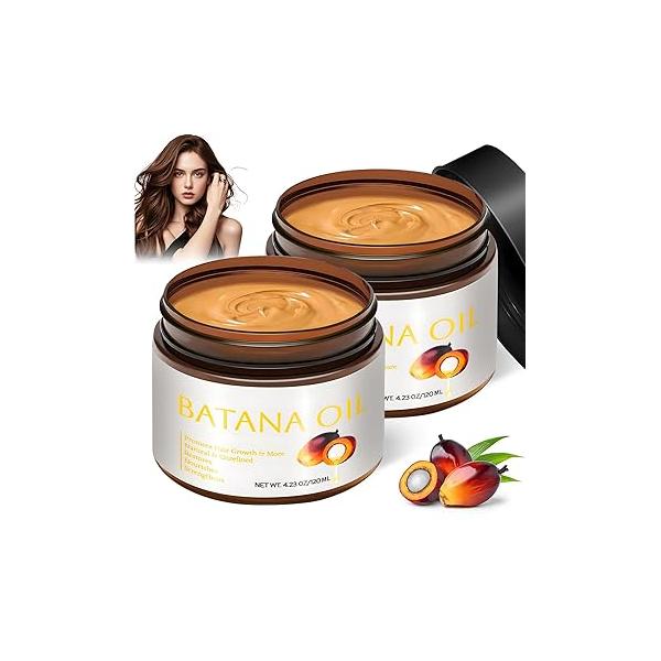 100% Natural Raw Batana Oil for Hair Growth, Dr Sebi Growth From Honduras, Unrefined Organic Prevent Loss, Enhances Thickness, Repairs Split Ends 4.23 Fl Oz (Pack of 2)