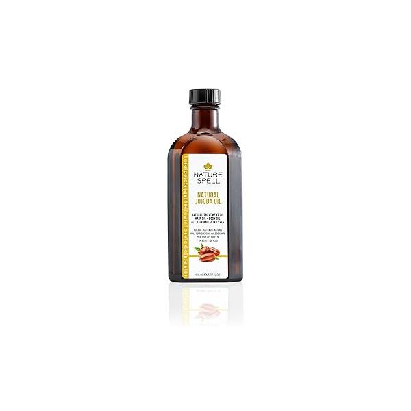 Nature Spell Jojoba Oil for Hair & Skin, Designed All Types, Targets Loss Treats Acne Scarring, 5.07 Fl Oz
