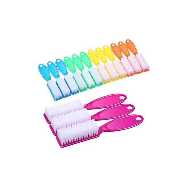 Patelai 15 Pieces Nail Brush Handle Grip for Cleaning Fingernails Toes Scrub Manicure Pedicure(Black)