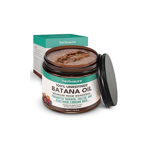 Unrefined Batana Oil for Hair Growth - 100% Authentic & Raw, Dr. Sebi Mask from Honduras, 4.9 fl oz