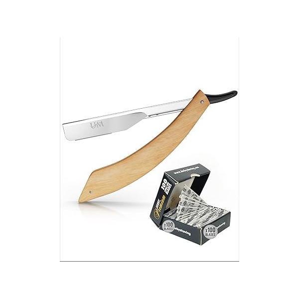 UM Supplies Straight Razors For Men Beard Shaving Knives Professional Barber Edge Razor Kit Close Shave Cut Throat Safety Navajas Para Barbero Shavette