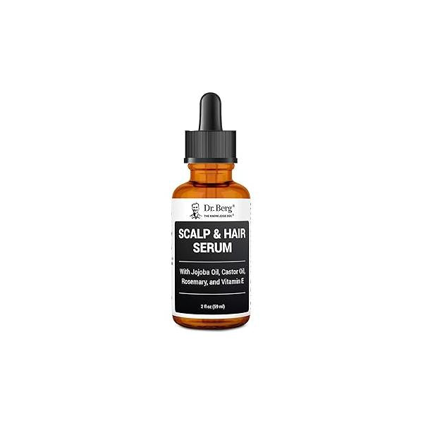 Dr. Berg Scalp & Hair Serum (Improved Formula) with Vitamin D3 E - Clinically Tested, Paraben- and Sulfate-Free Oil for Women Men Includes Rosemary Oil, Castor Jojoba 2 Fl oz