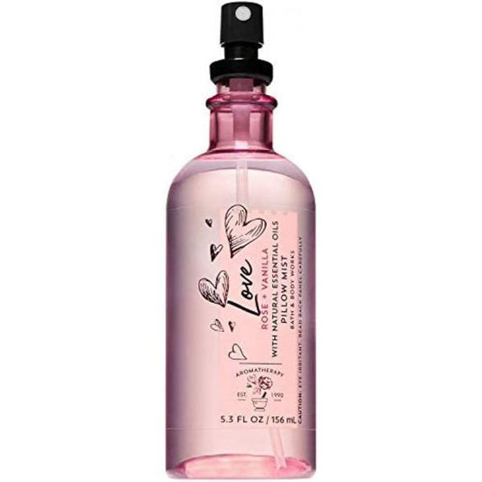 Bath and Body Works Aromatherapy LOVE - ROSE + VANILLA Pillow Mist with Natural Essential Oils 5.3 Fluid Ounce