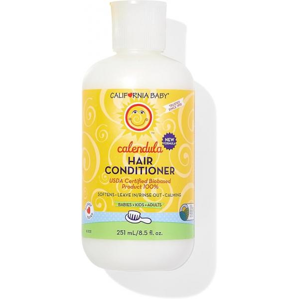 California Baby Calendula Hair Conditioner | 100% Plant-Based Kids Rinse-out or Leave in Lavender Scent 251 mL / 8.5 oz