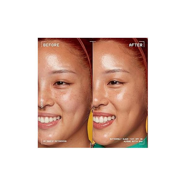 NYX PROFESSIONAL MAKEUP Buttermelt Glaze Soft Glow Skin Tint + SPF 30, Up To 12HR Wear, 02 Vanilla Bean Butta