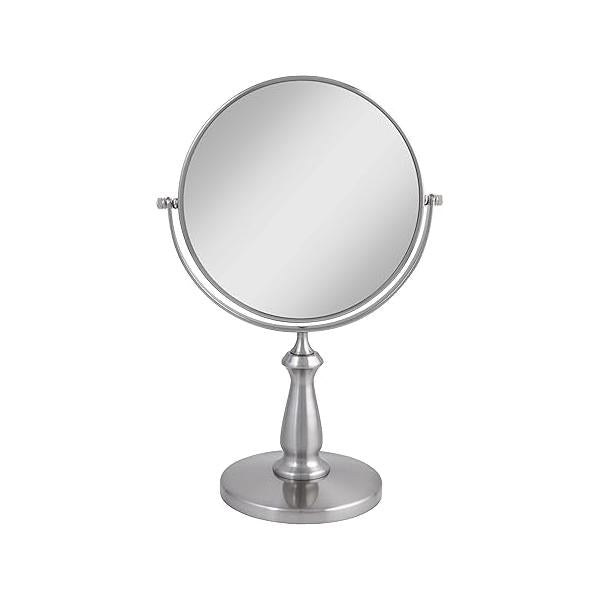 Zadro 9" W x 13" H Round Non-Lighted Makeup Mirror 8X 1X Magnifying Mirrors Rotating Head for Desk
